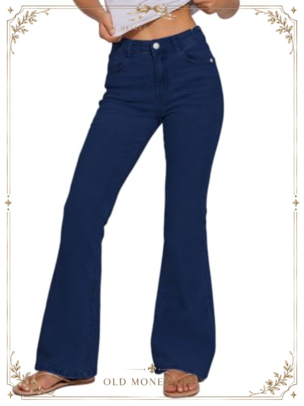 Women's High Waisted Stretchy Flare Bell Bottom Jeans Slim Fit Bootcut Denim